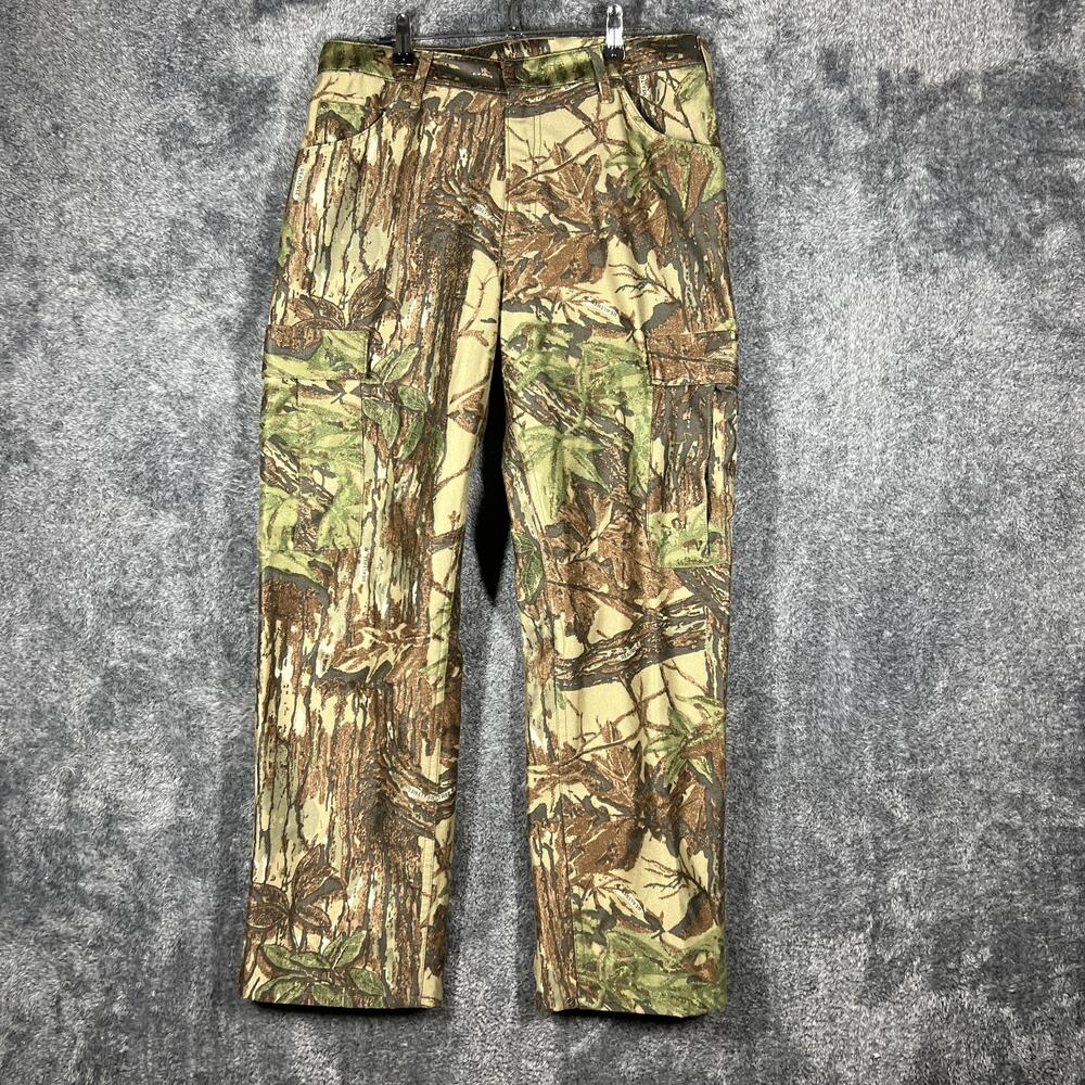 Cabelas Pants Mens 32x32 Brown Cargo Vintage Realtree Camouflage Pockets USA